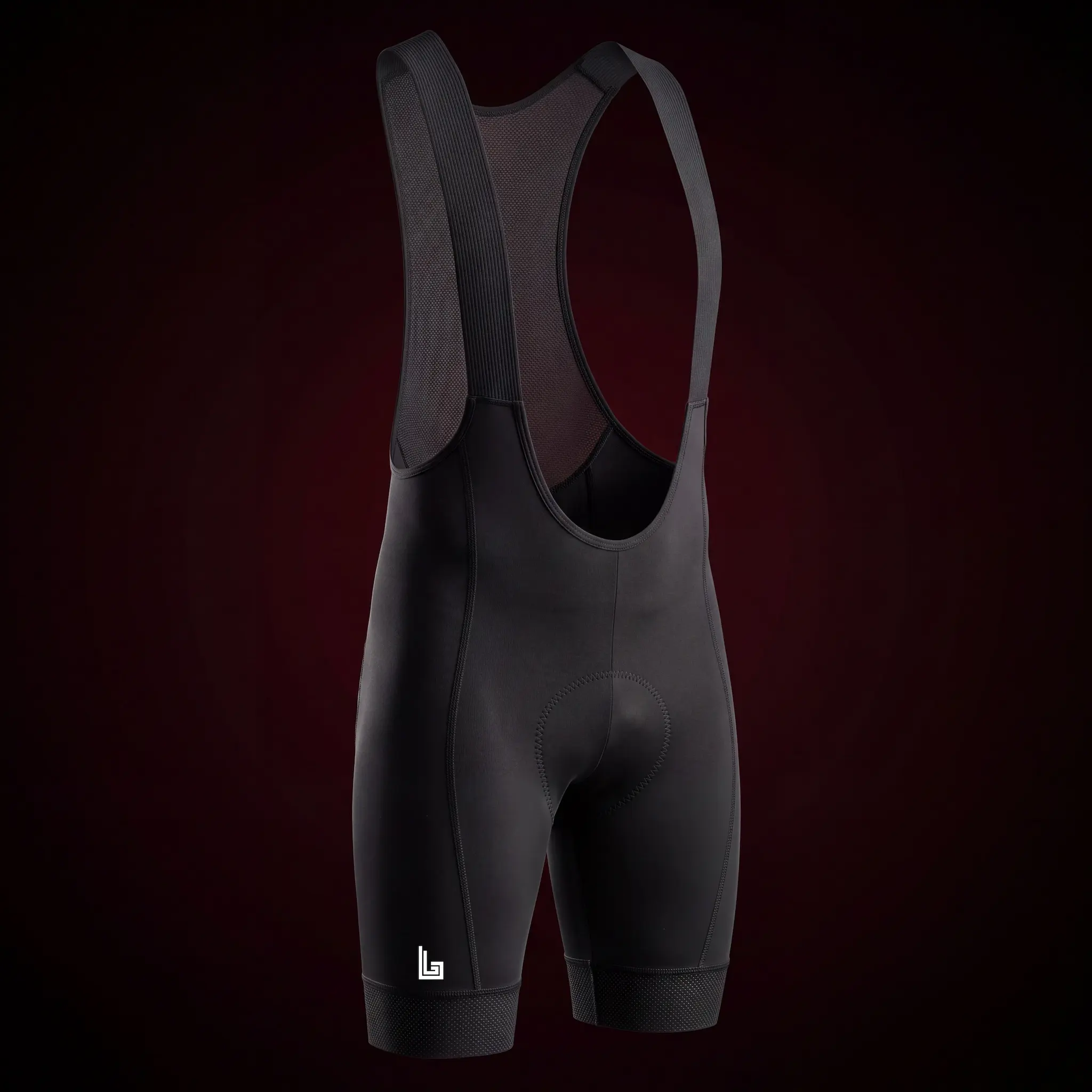 Custom sublimated cycling bib shorts with padded chamois