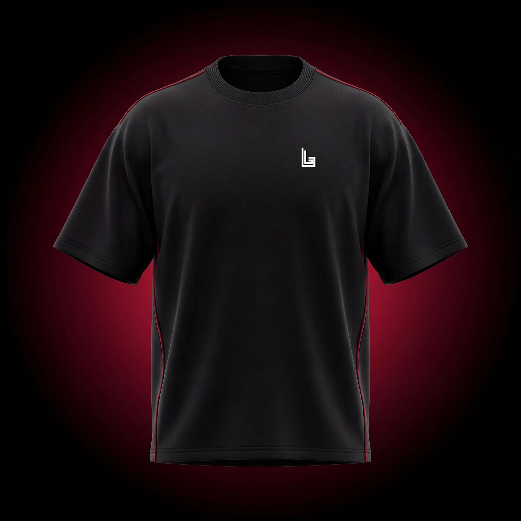 Custom streetwear t-shirt with oversized fit and front print, product mockup by Lethletic