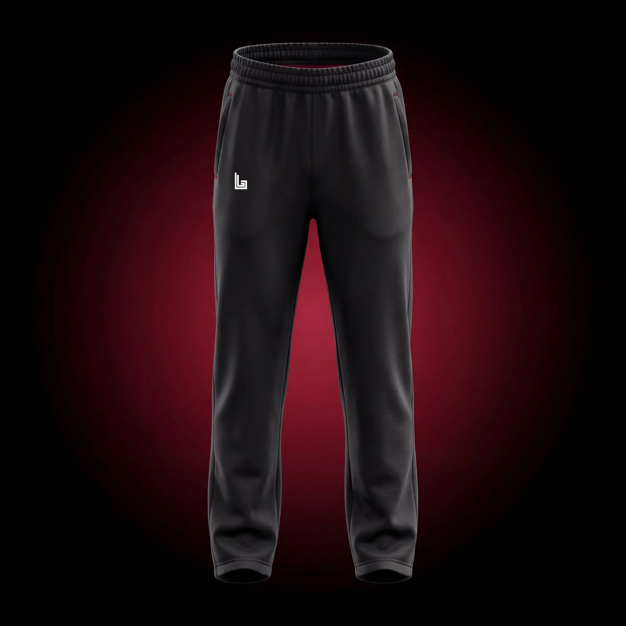 Custom campus sweatpants with branded waistband, mockup by Lethletic