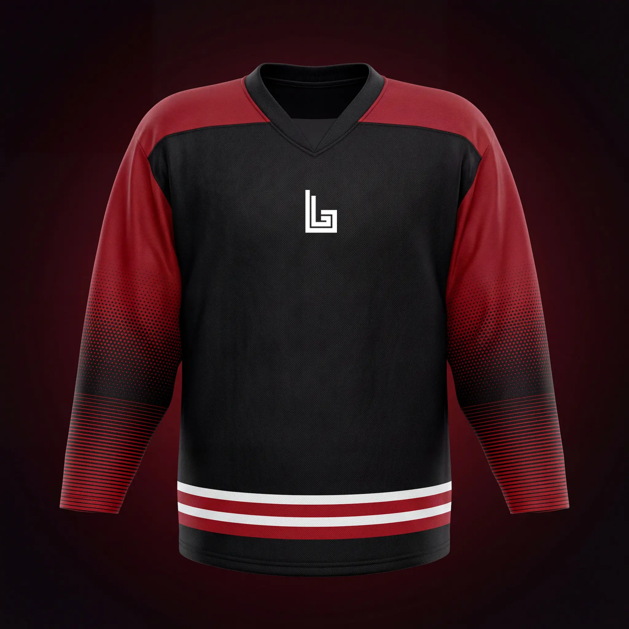 Custom goalie-cut ice hockey jersey