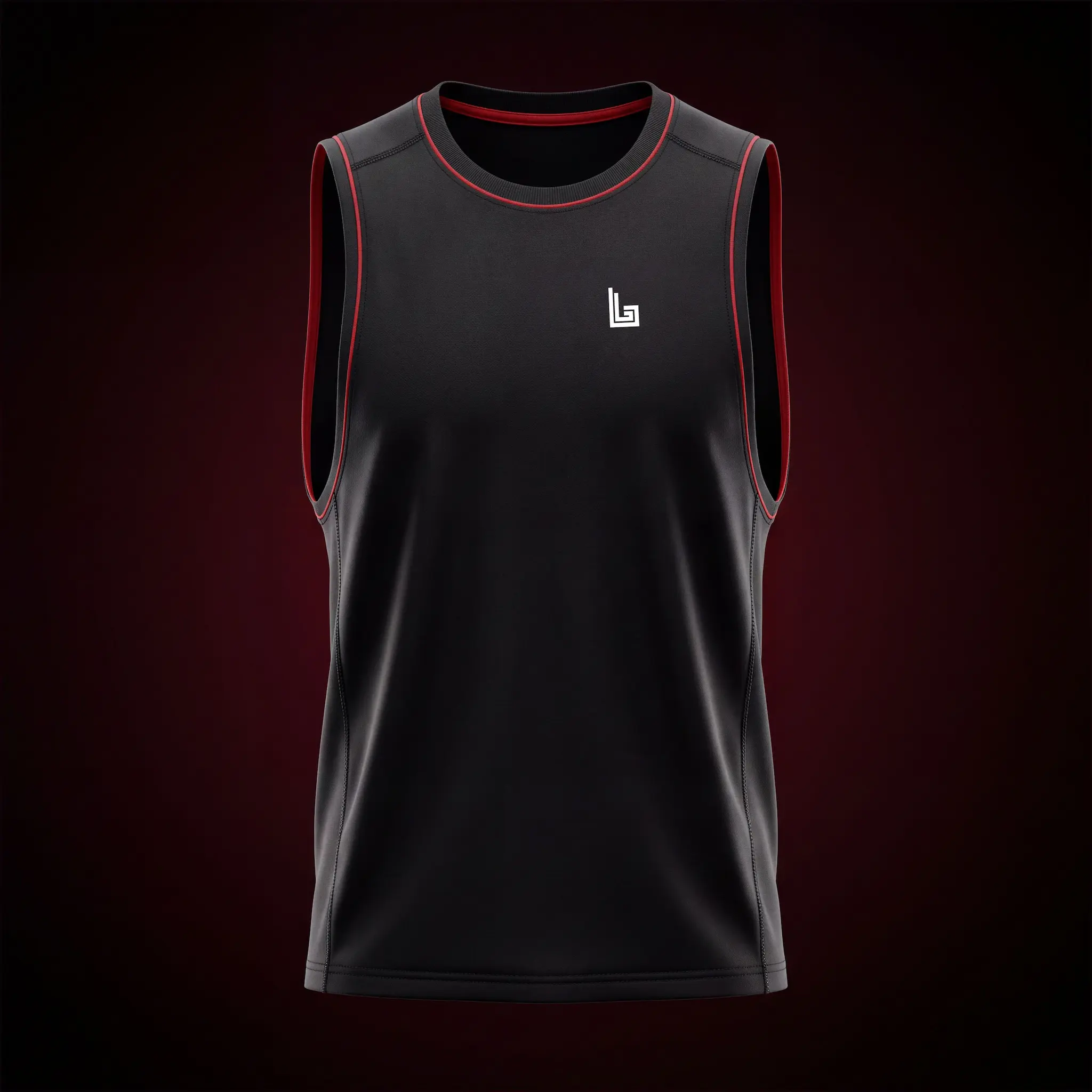 Custom sublimated gym tank top with logo and branding