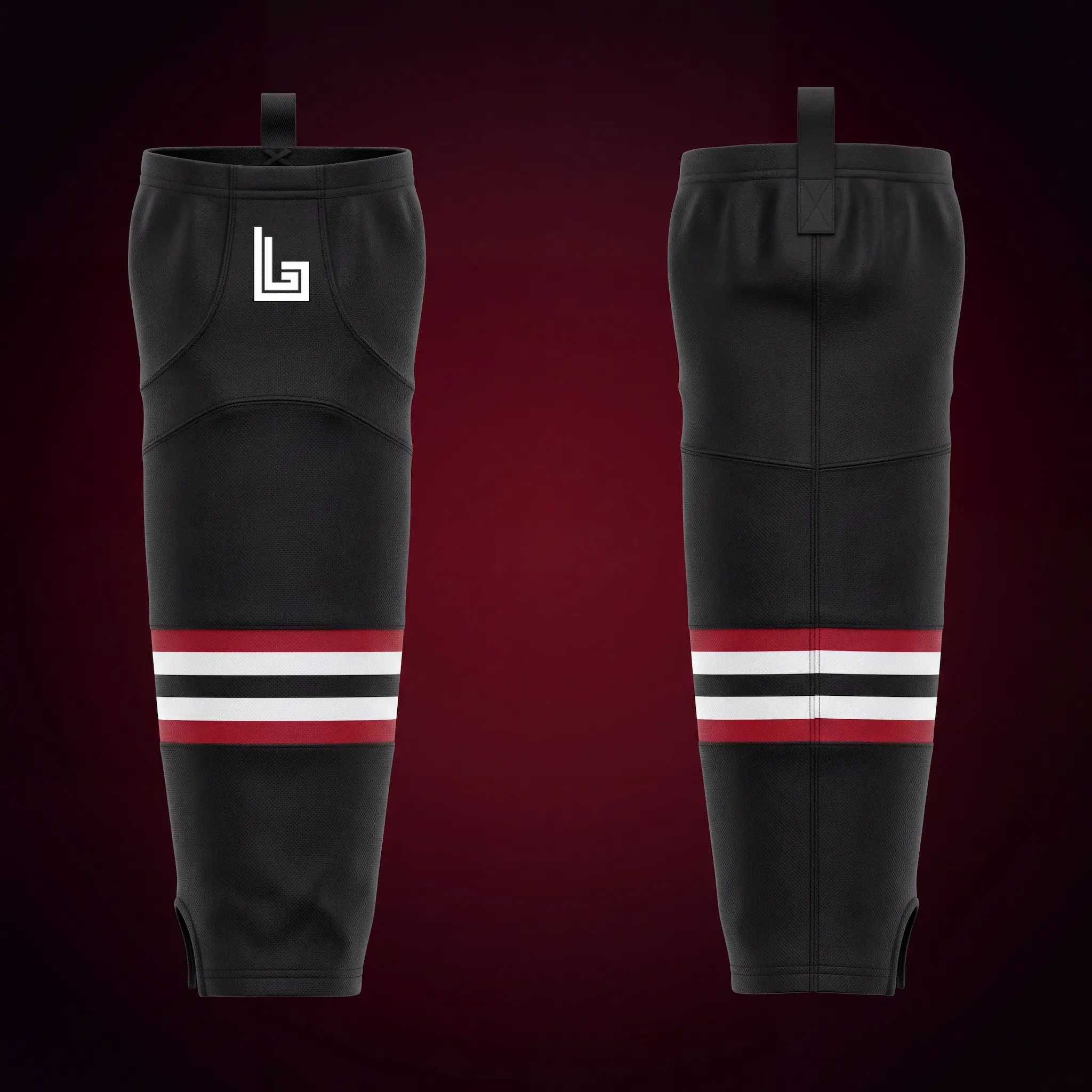Custom ice hockey socks matched to team jersey