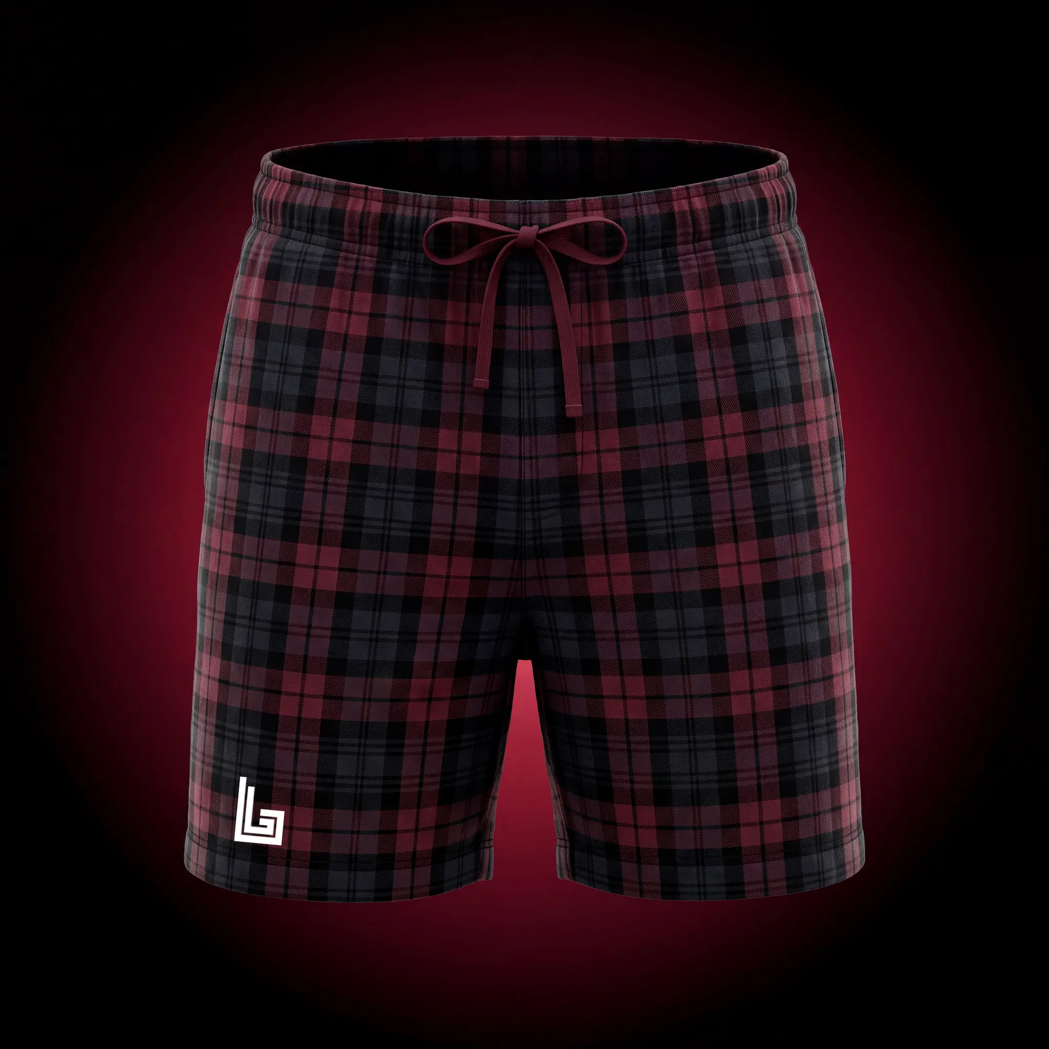 Custom lounge shorts with ribbed waistband, product mockup by Lethletic