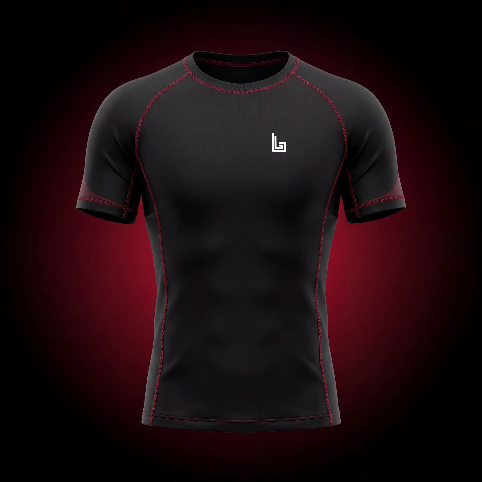 Custom sublimated BJJ rash guard with compression fit and academy branding