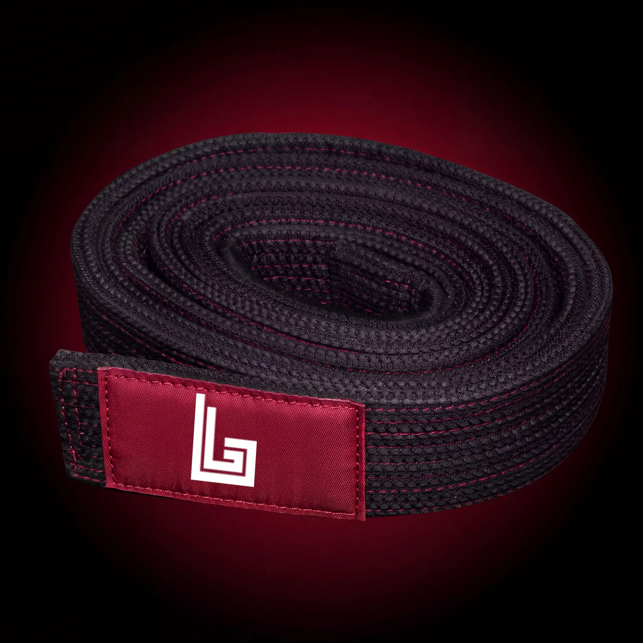 Custom BJJ ranked belt with academy branding