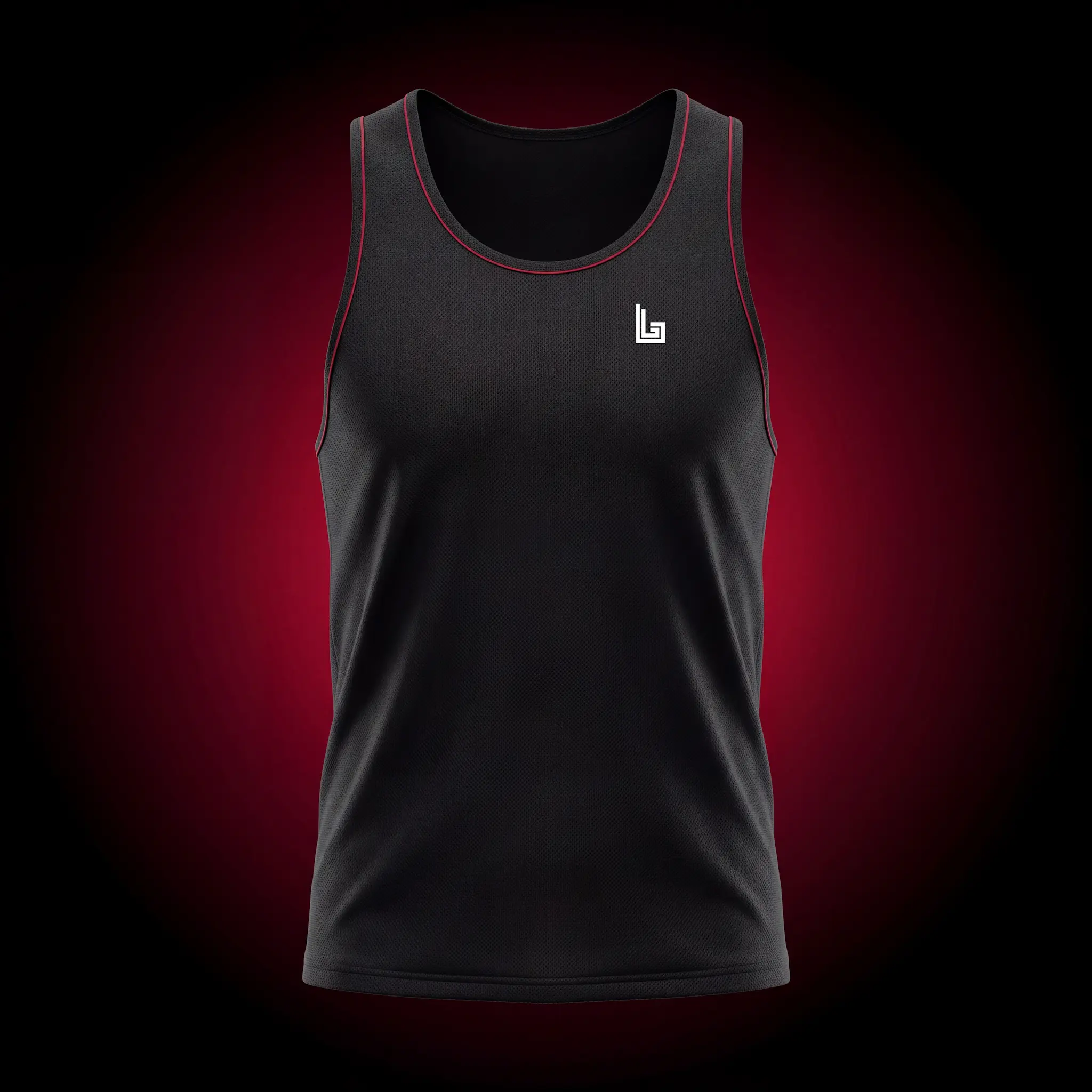 Custom sublimated running singlet with team colors and race number