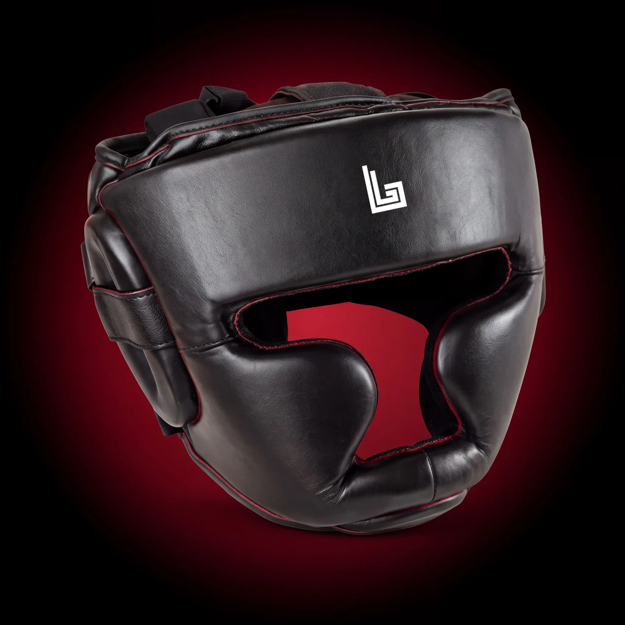 Custom branded Muay Thai headgear in gym colors
