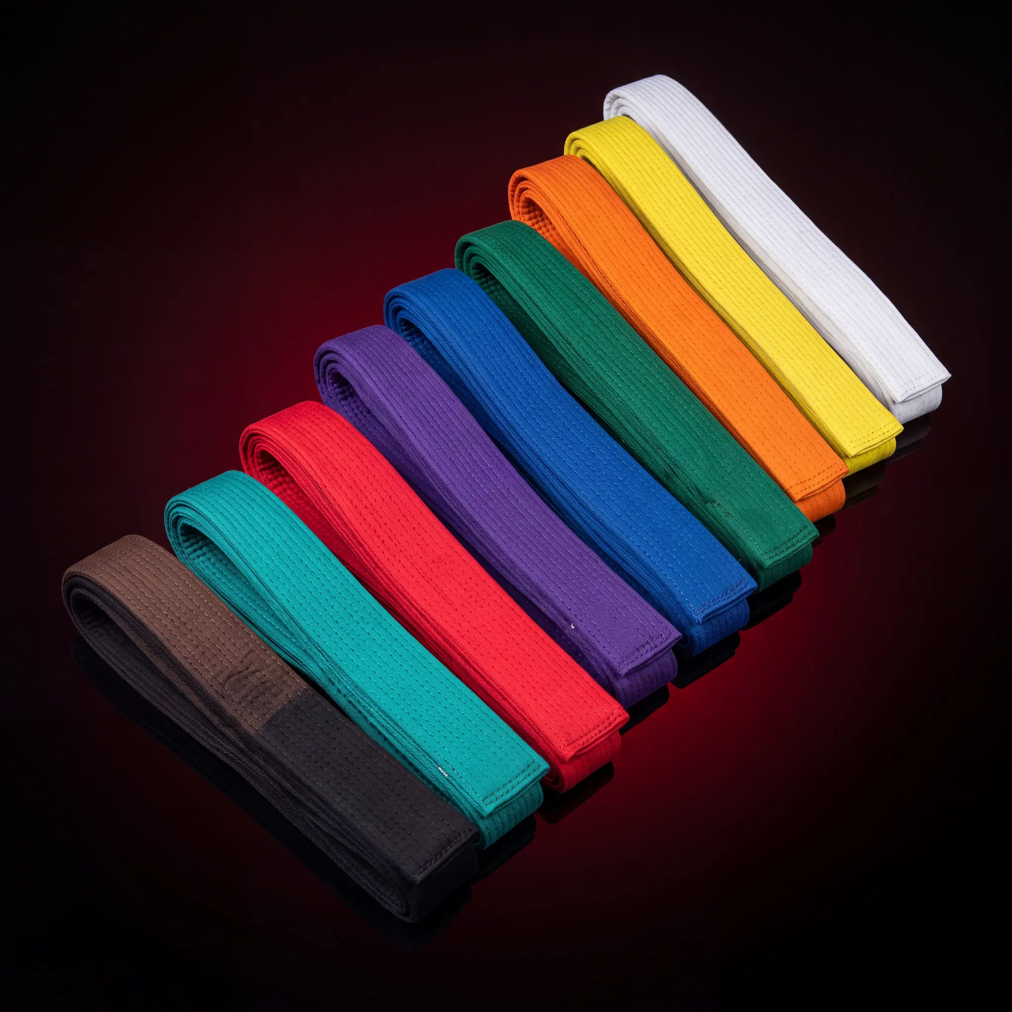 Custom taekwondo belt with dojang branding