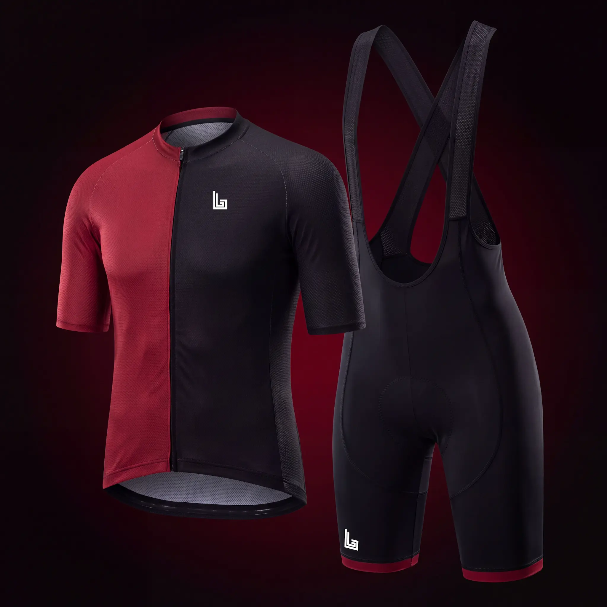 Complete custom cycling team kit — jersey and bib shorts
