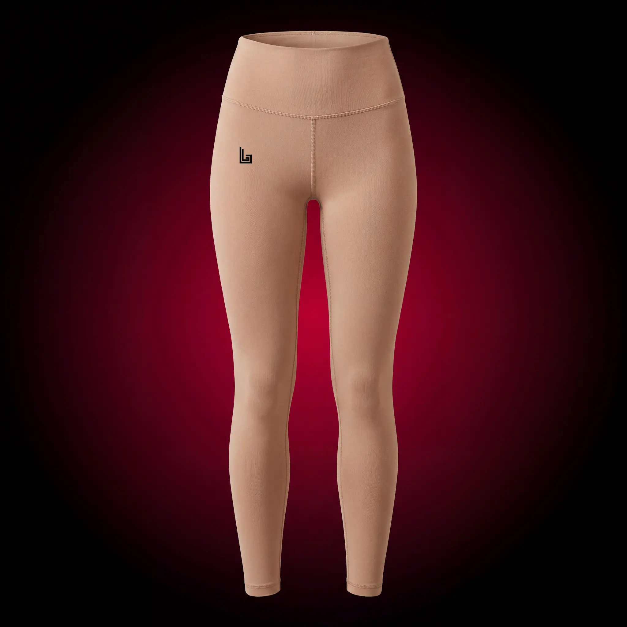 Custom sublimated yoga leggings with studio branding