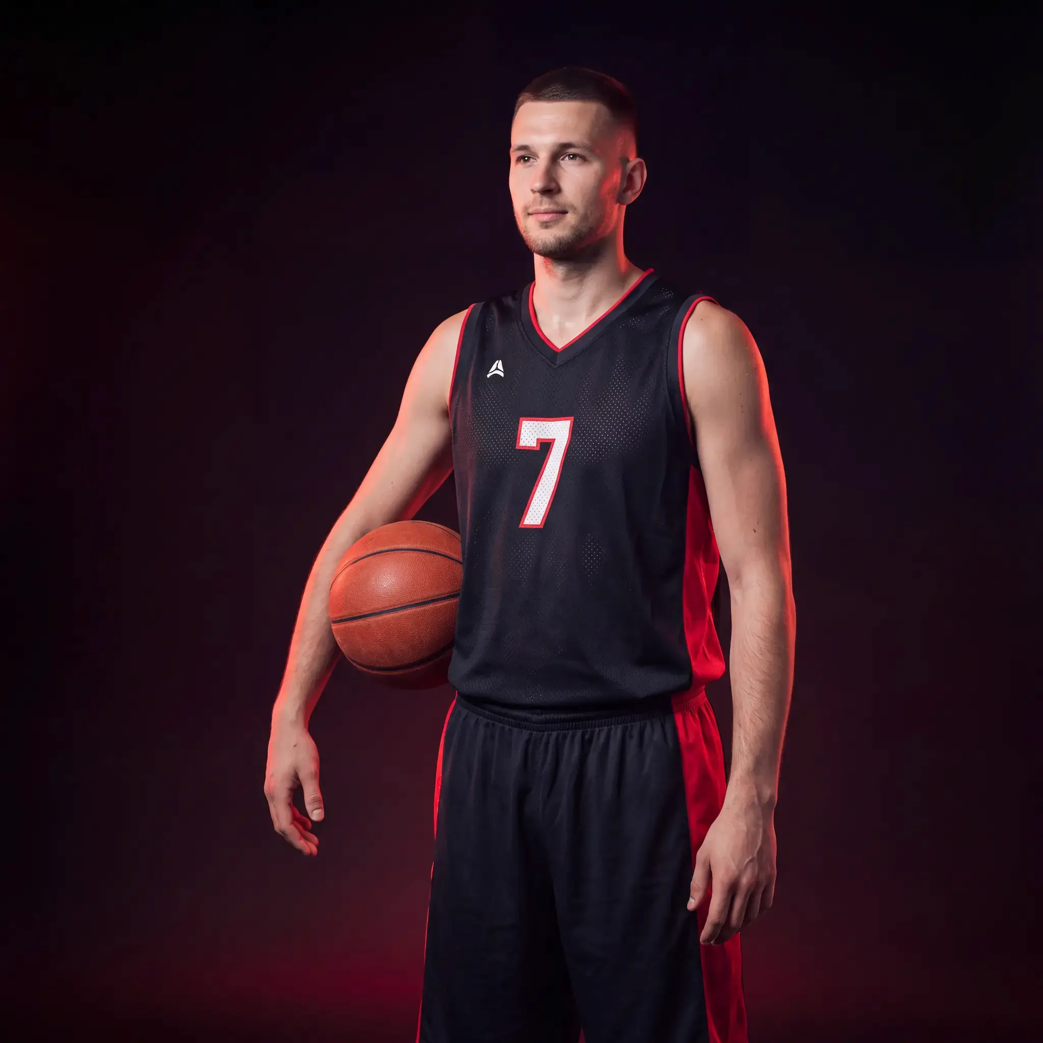 Custom basketball jersey and shorts team uniform by Lethletic