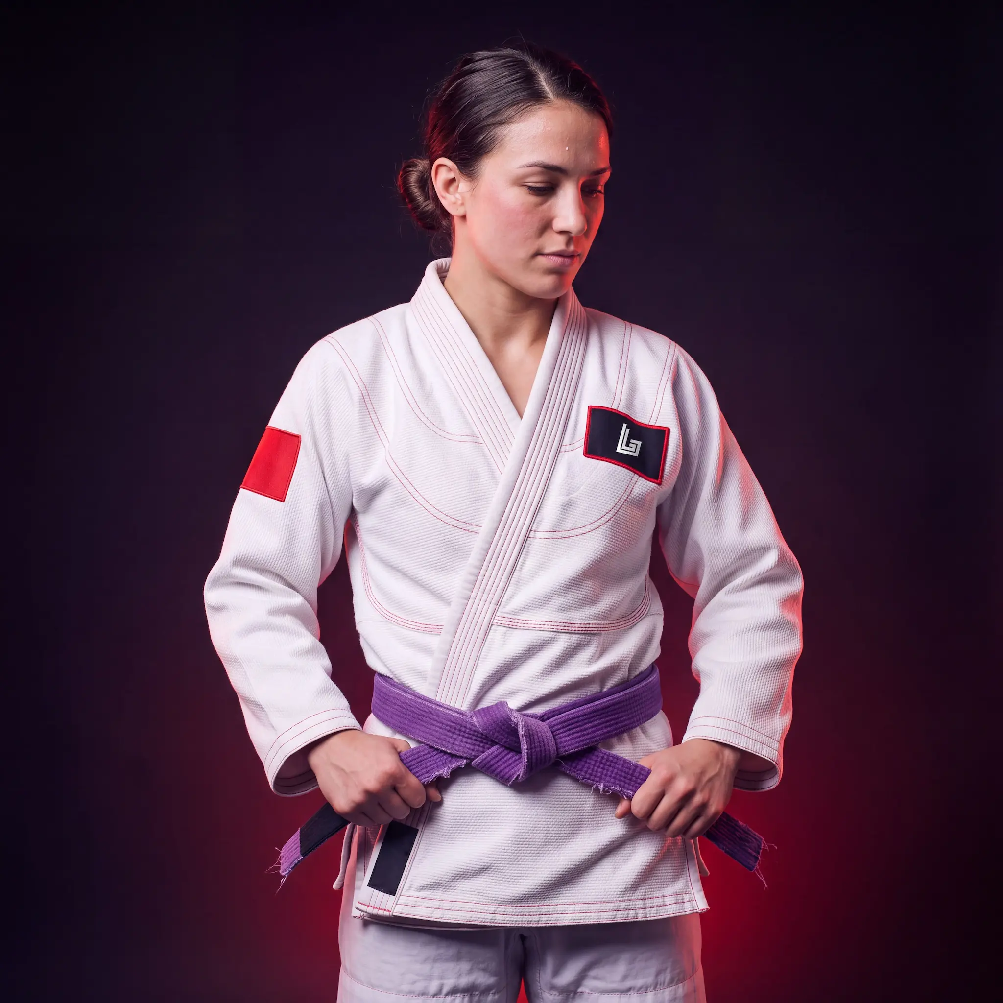 Custom BJJ gi with academy patches by Lethletic