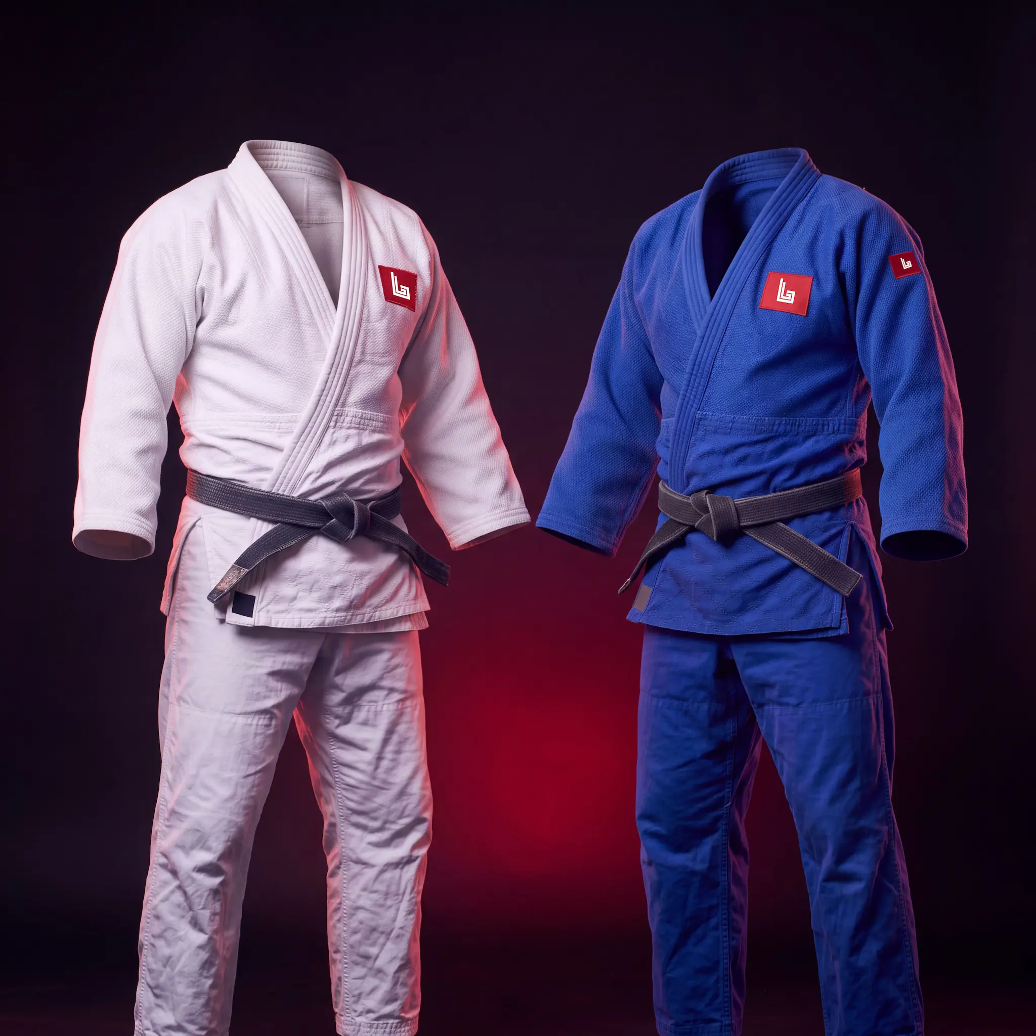 Custom blue and white competition judo gis by Lethletic