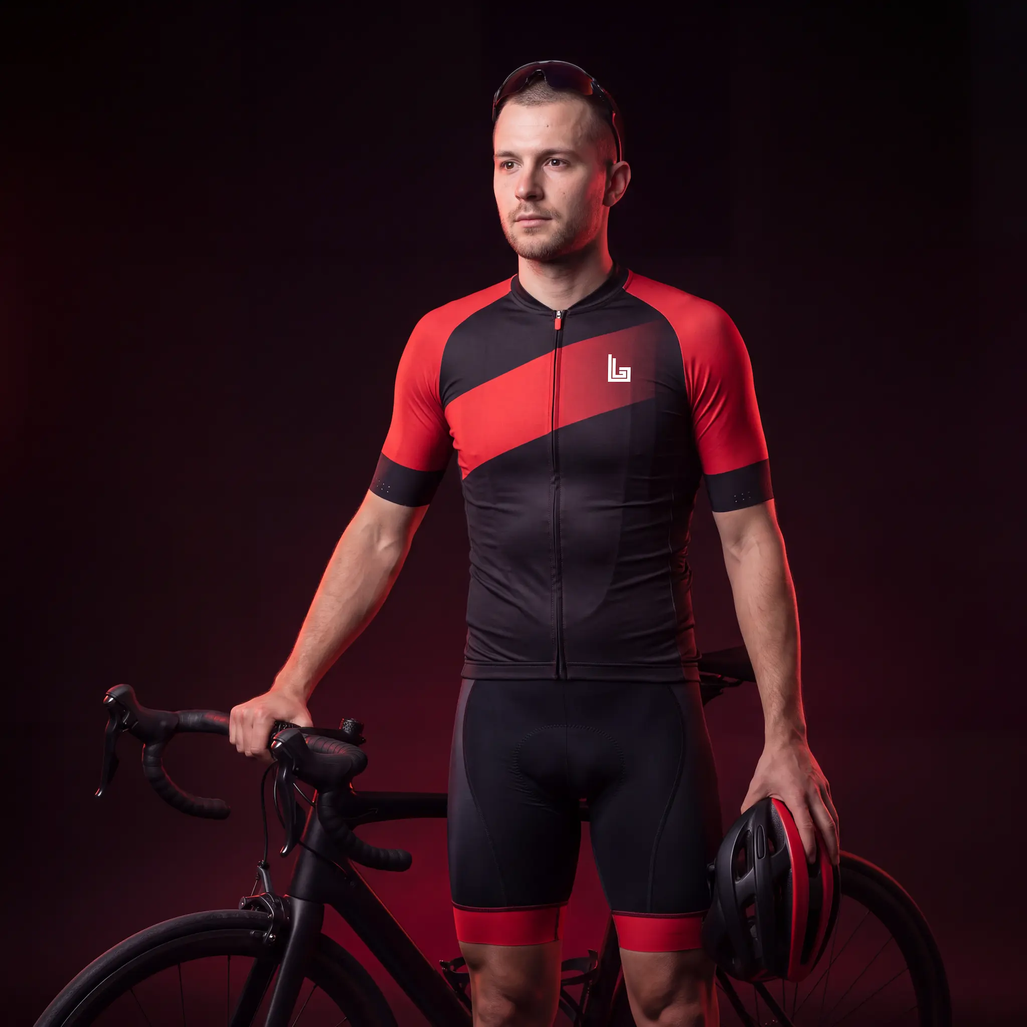 Custom cycling jersey and bib shorts team kit by Lethletic