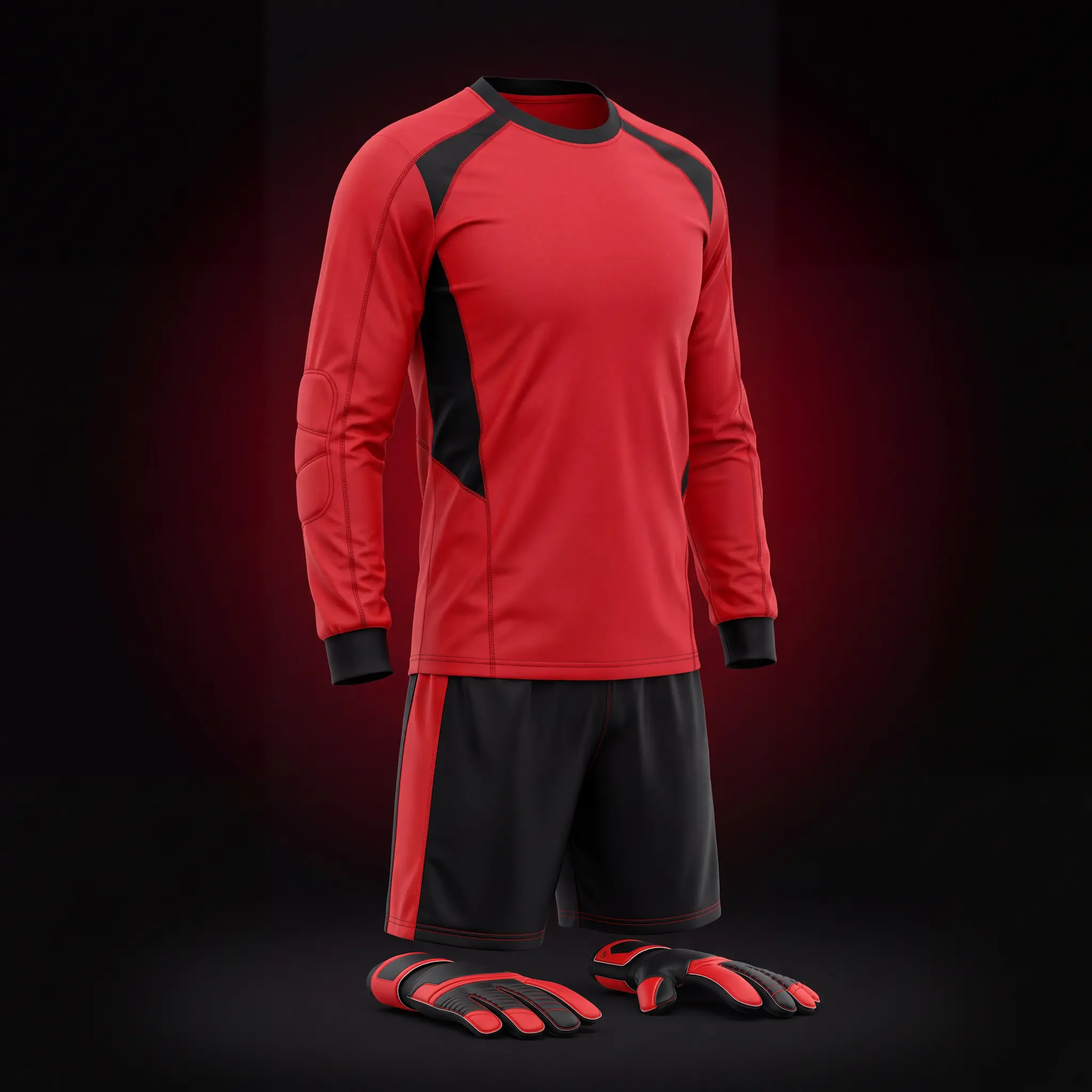 Custom long-sleeve goalkeeper kit with padded elbows by Lethletic