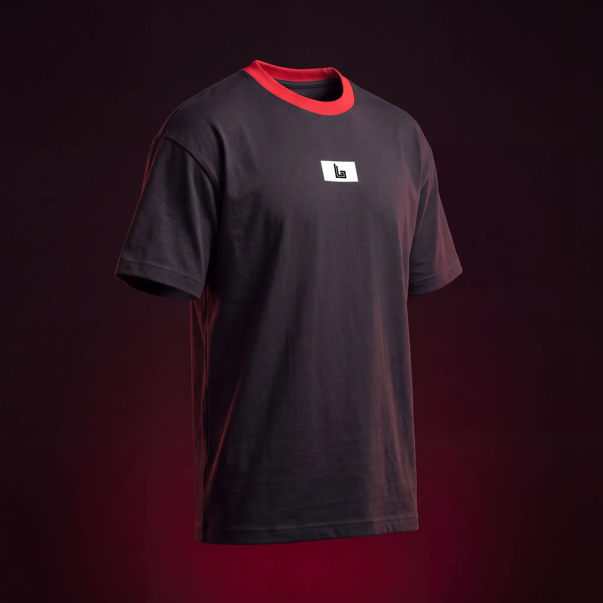Lifter in a custom fitted gym t-shirt with printed logo by Lethletic