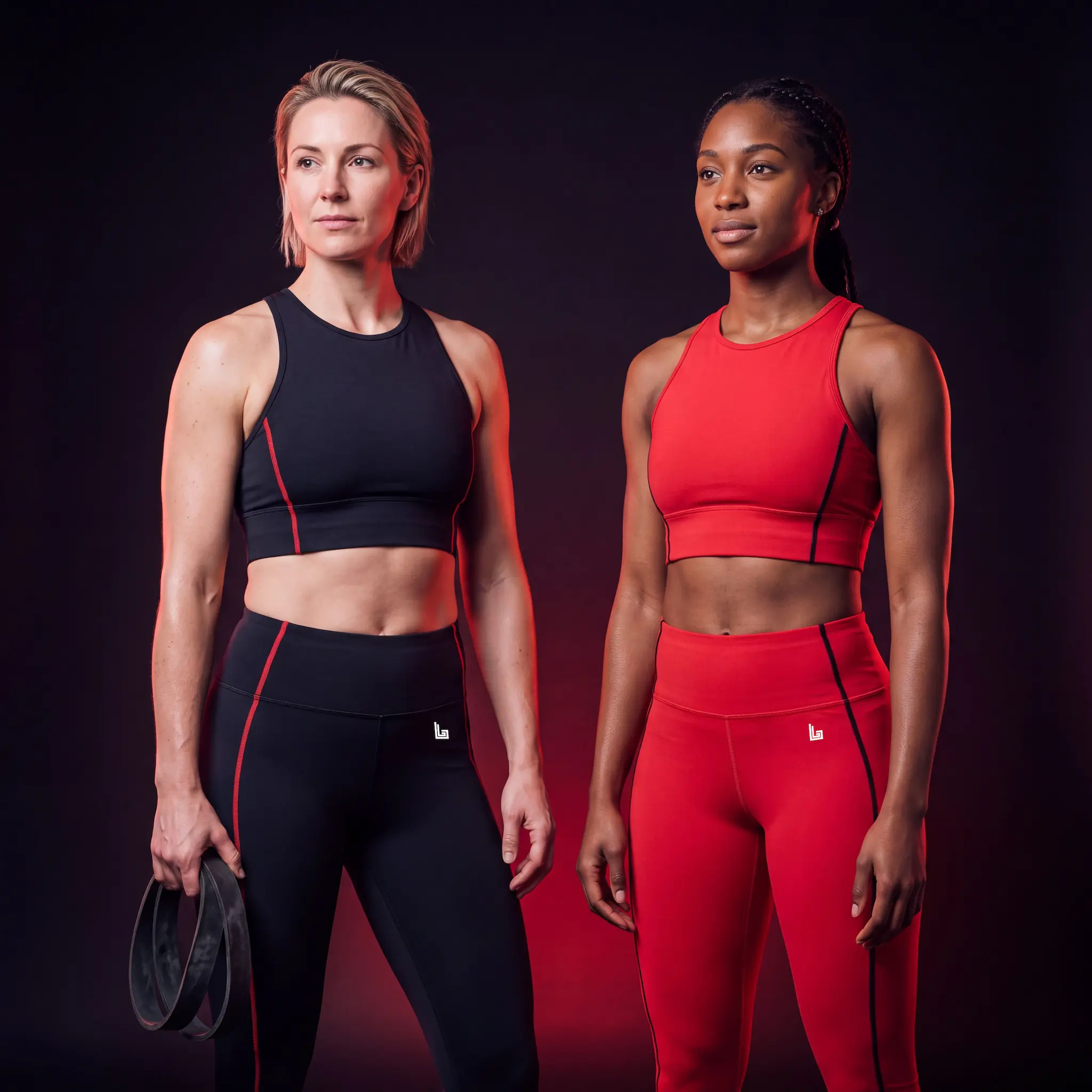 Custom matching leggings and sports bra set by Lethletic