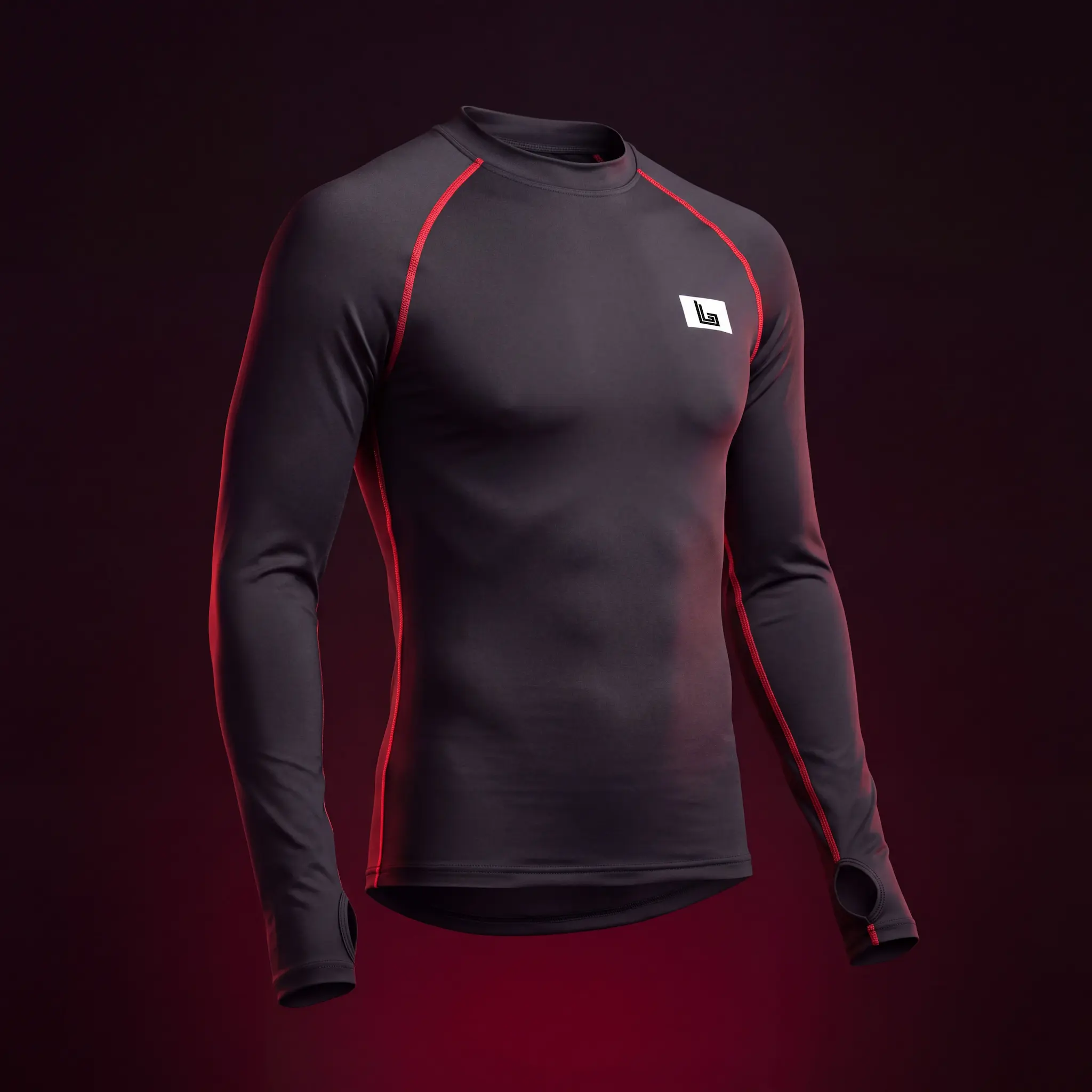Custom long-sleeve fitted yoga top in buttery nylon-spandex