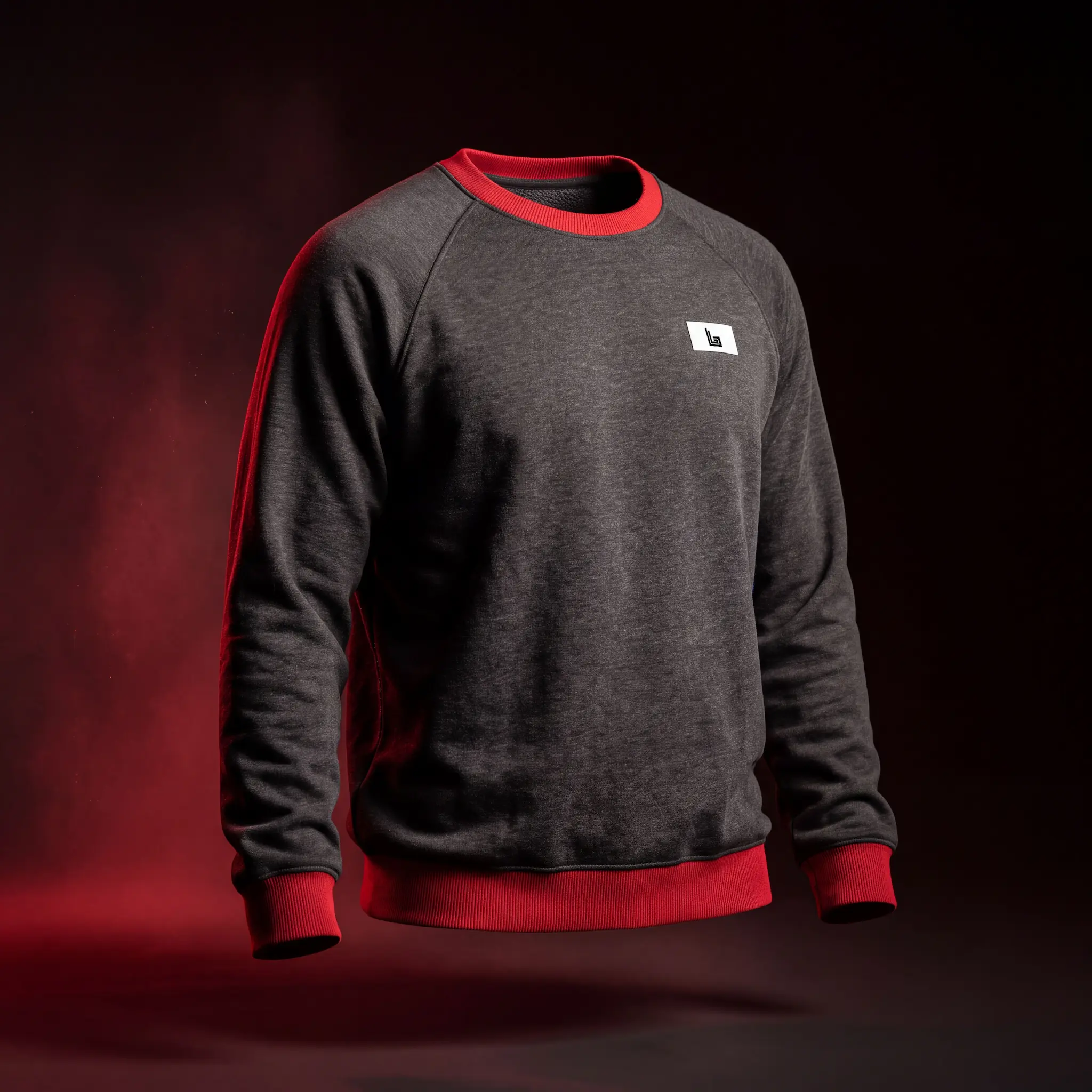 Custom lounge crewneck sweatshirt in soft cotton French terry, ghost mannequin