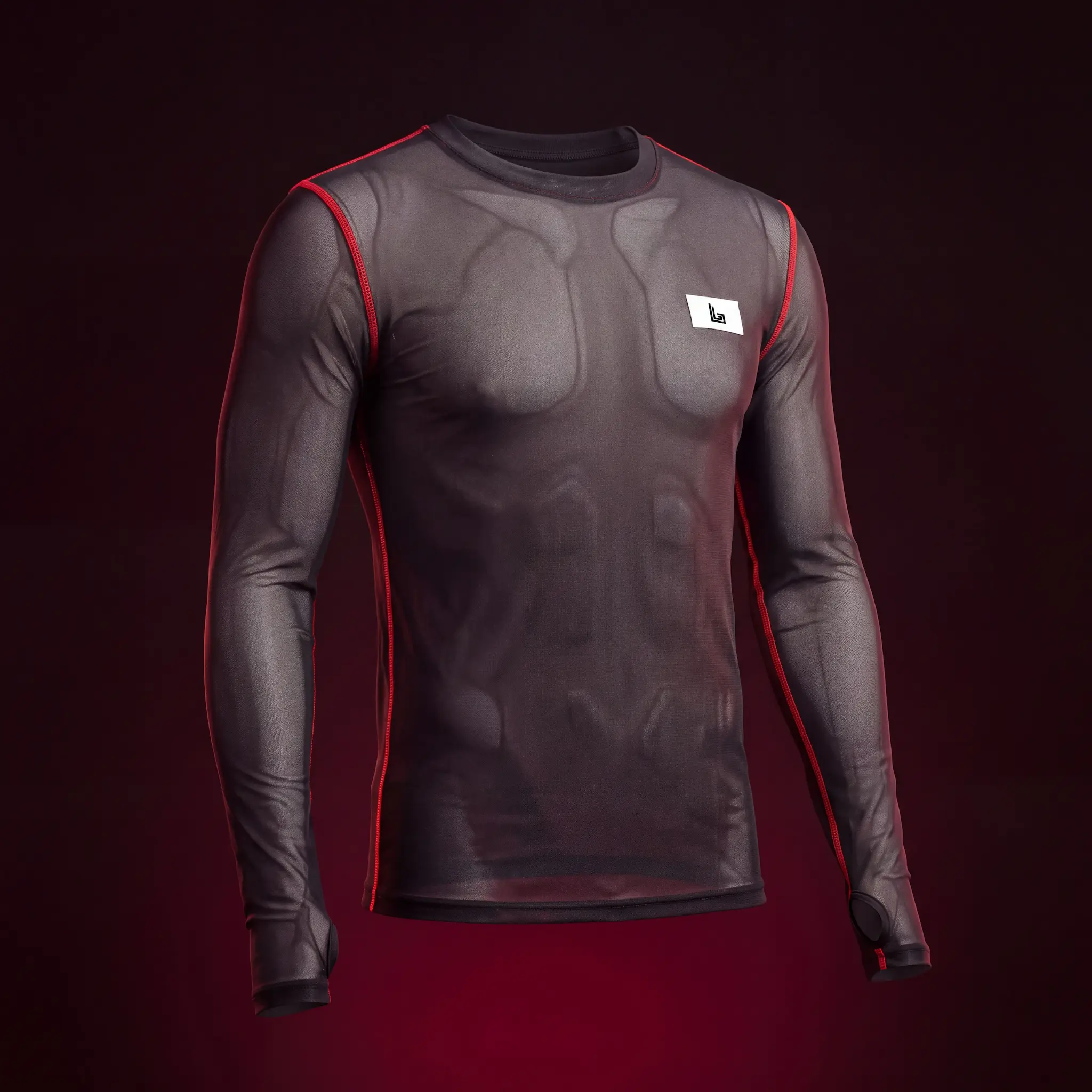 Custom mesh rave top with sheer long sleeves for festival outfits