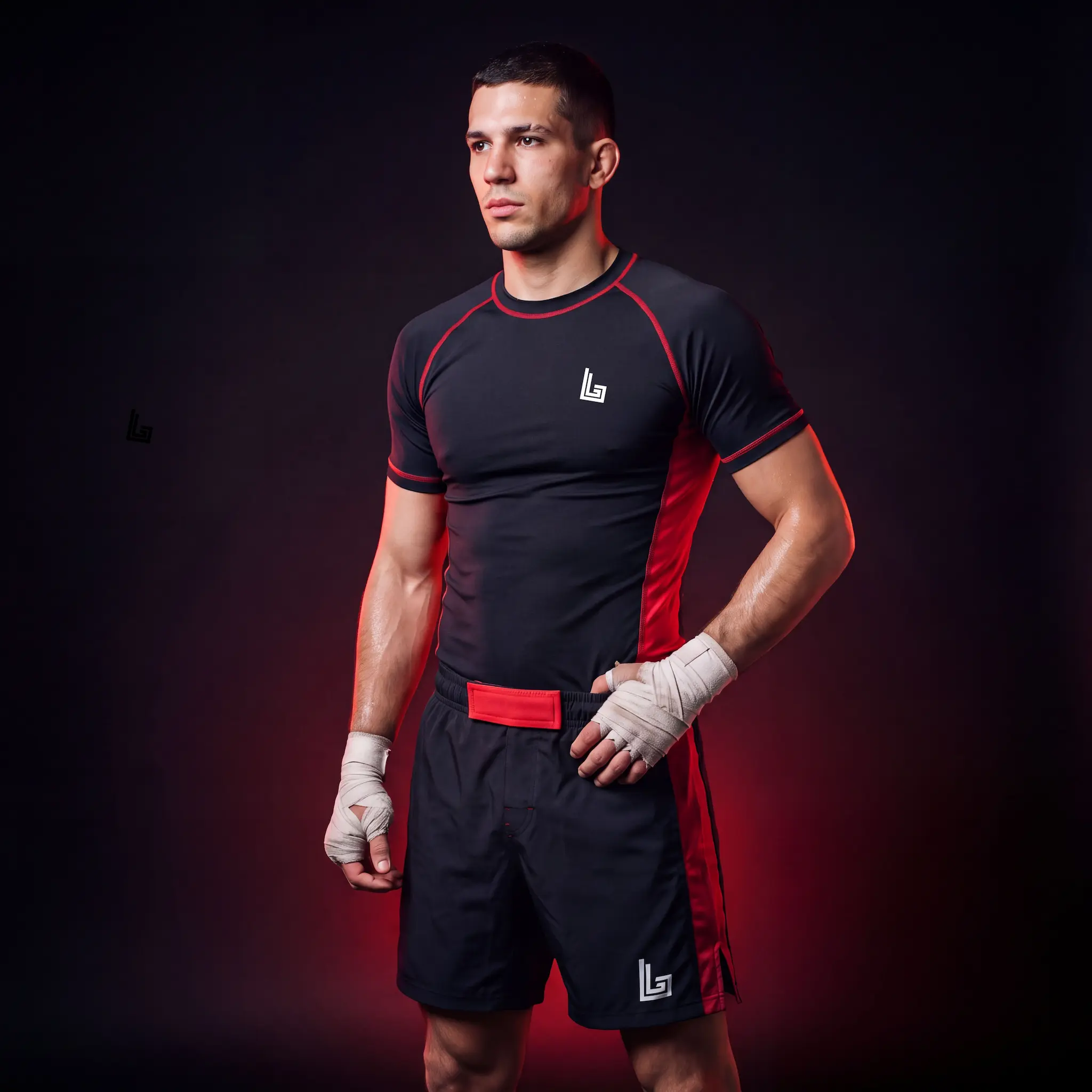 Custom MMA shorts and rash guard from the Lethletic fight wear range