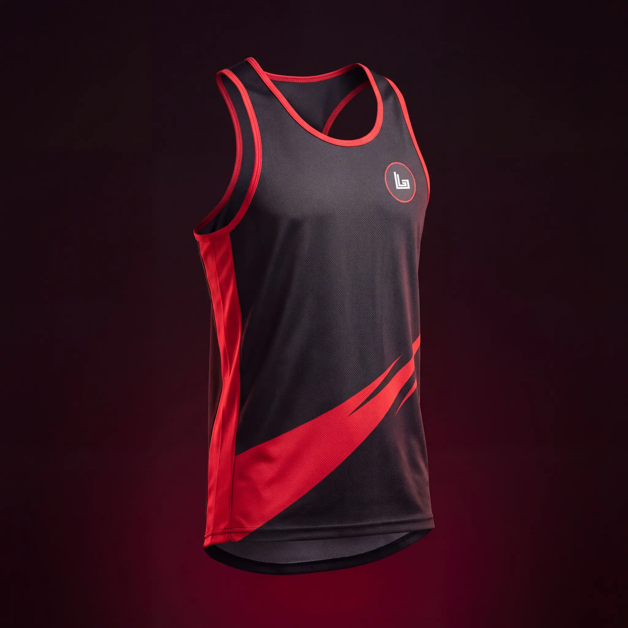 Custom sublimated running singlet with club crest