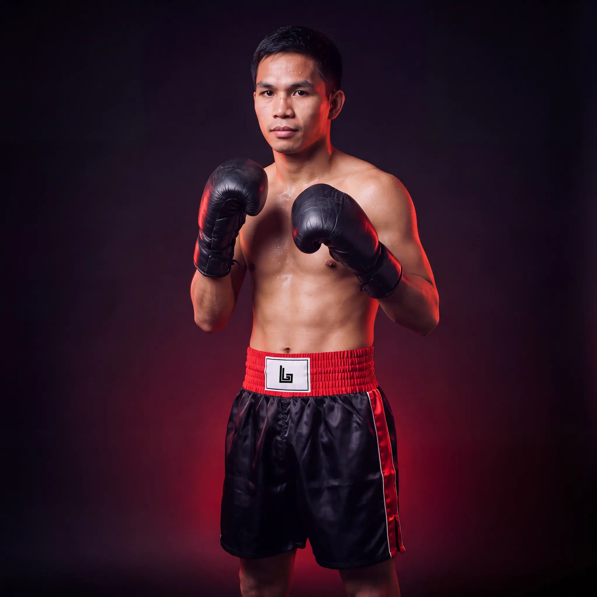 Custom satin boxing trunks by Lethletic