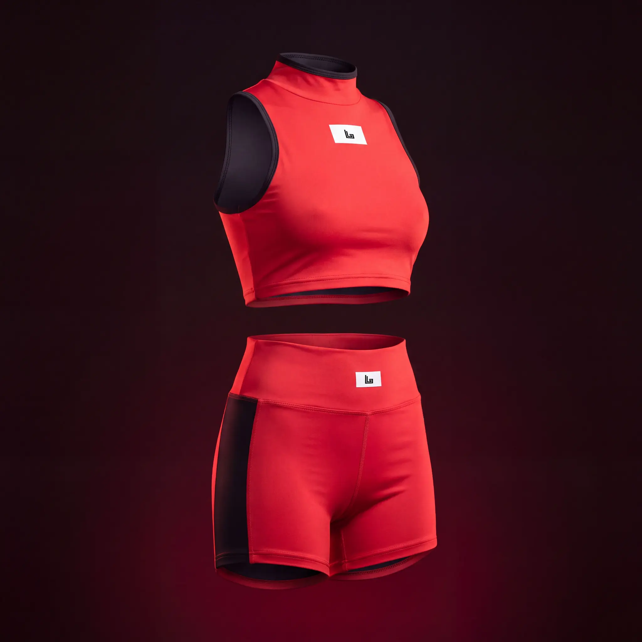 Custom women's rave set: matching crop top and high-waist shorts festival outfit