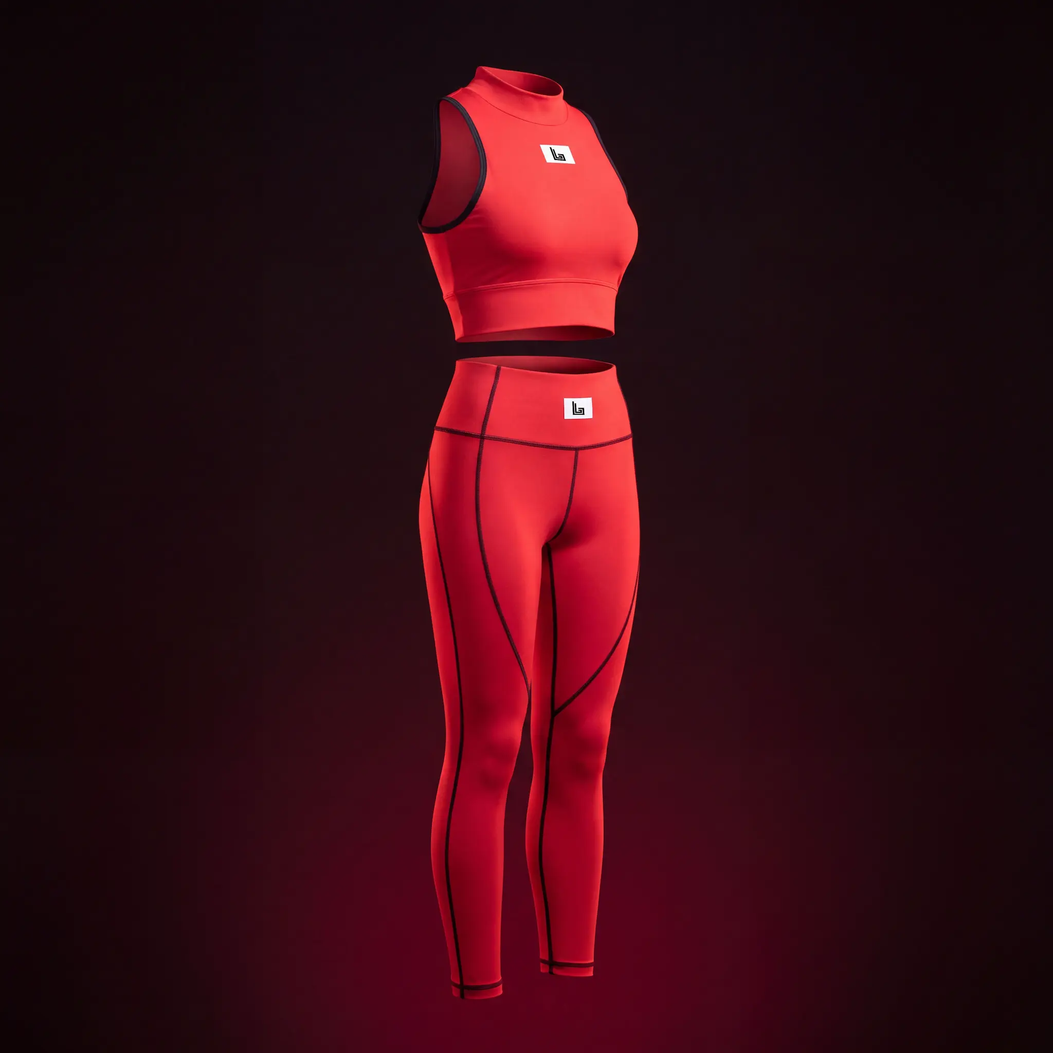 Custom matching yoga set of leggings and sports bra for a studio uniform
