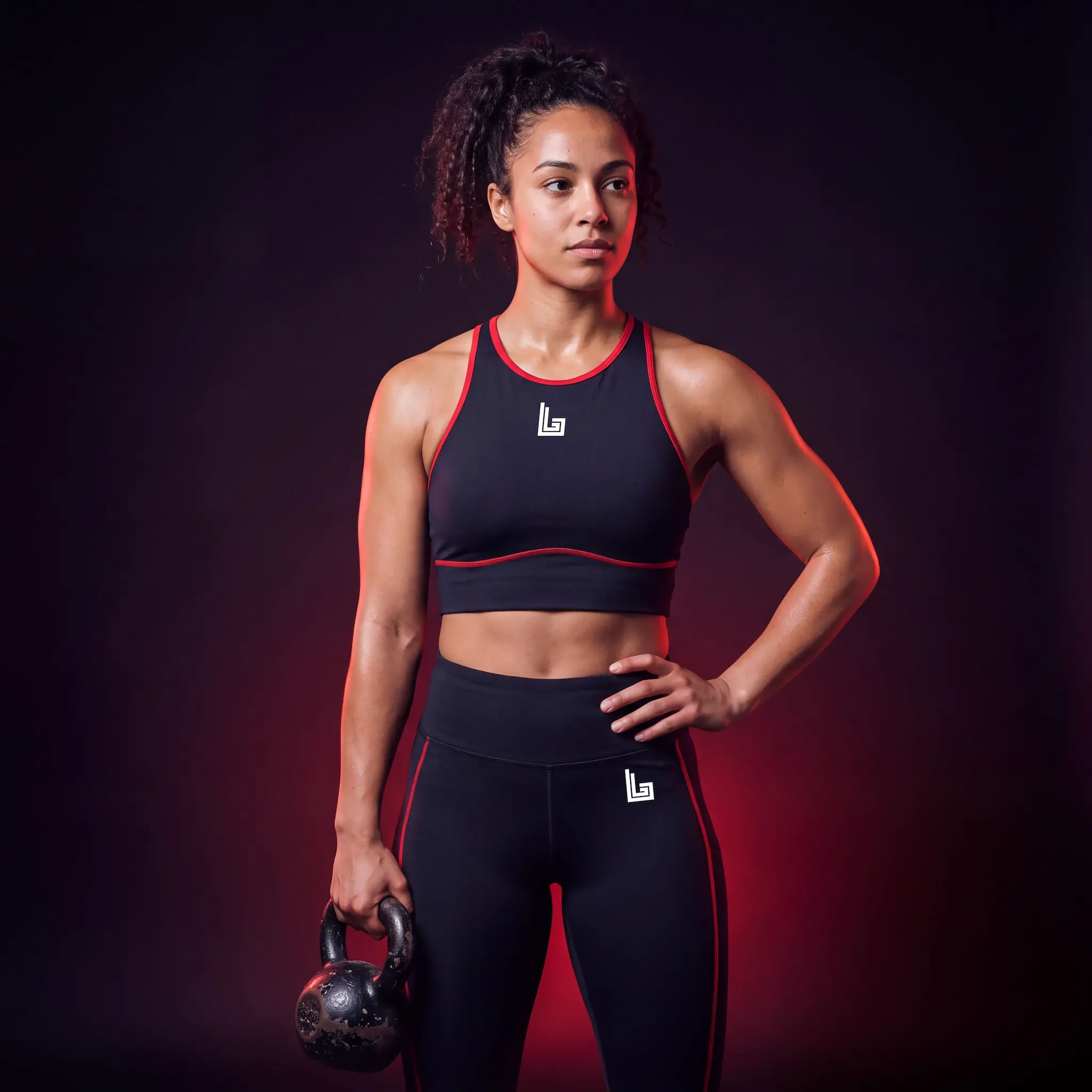 Custom leggings and sports bra from the Lethletic private label activewear range