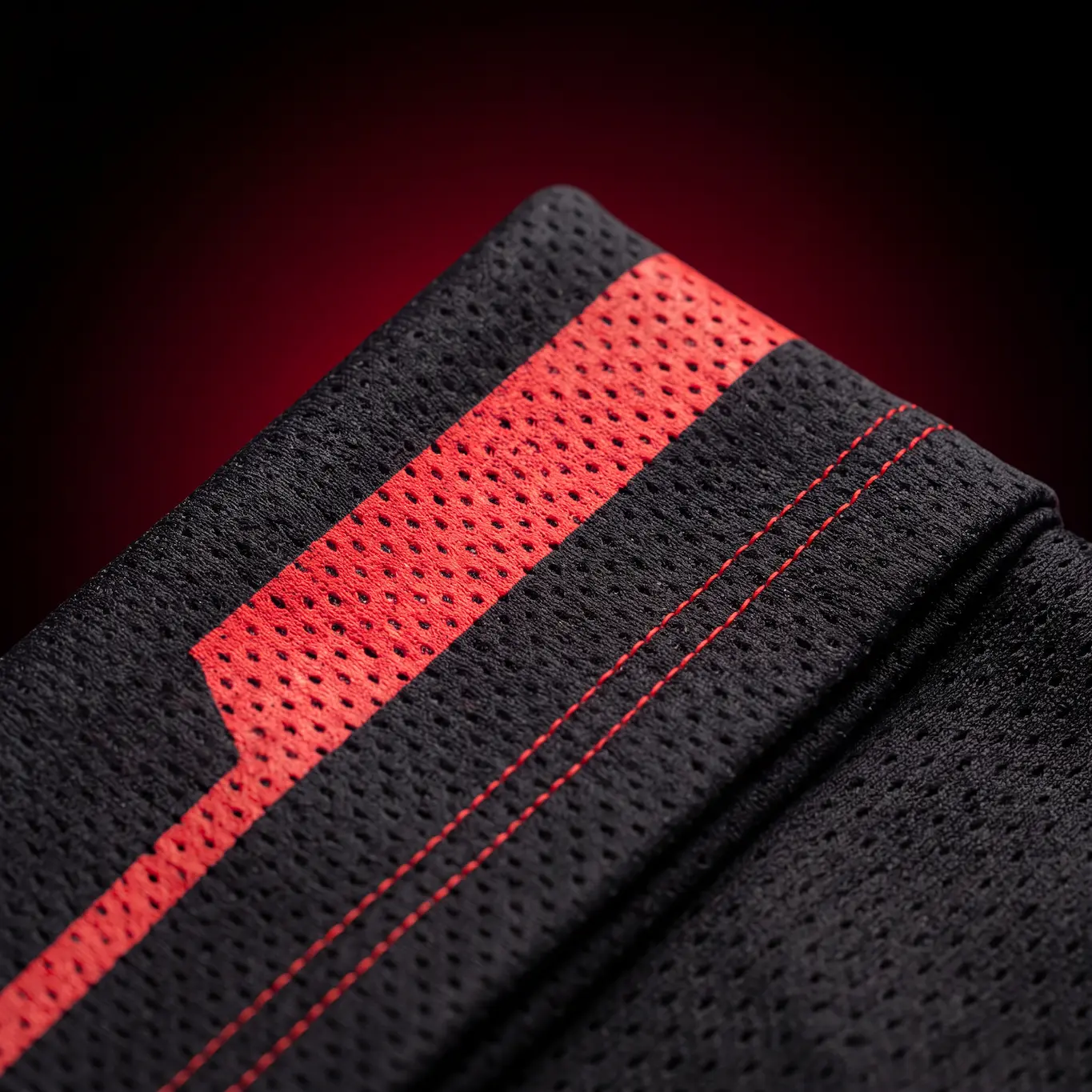 Close-up of sublimated soccer jersey mesh fabric